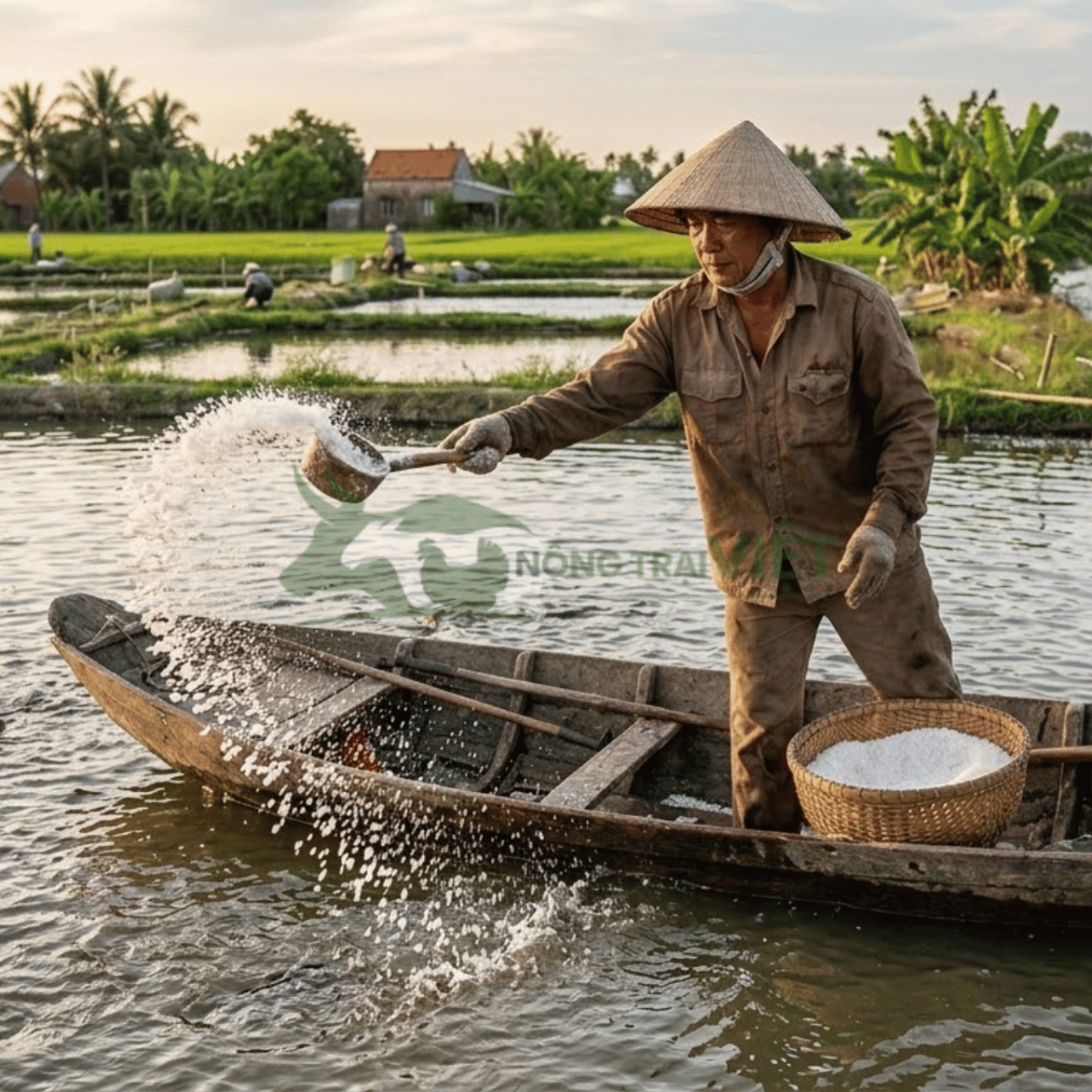 Sử dụng muối hột và vôi nông nghiệp phòng bệnh đốm trắng cho cá