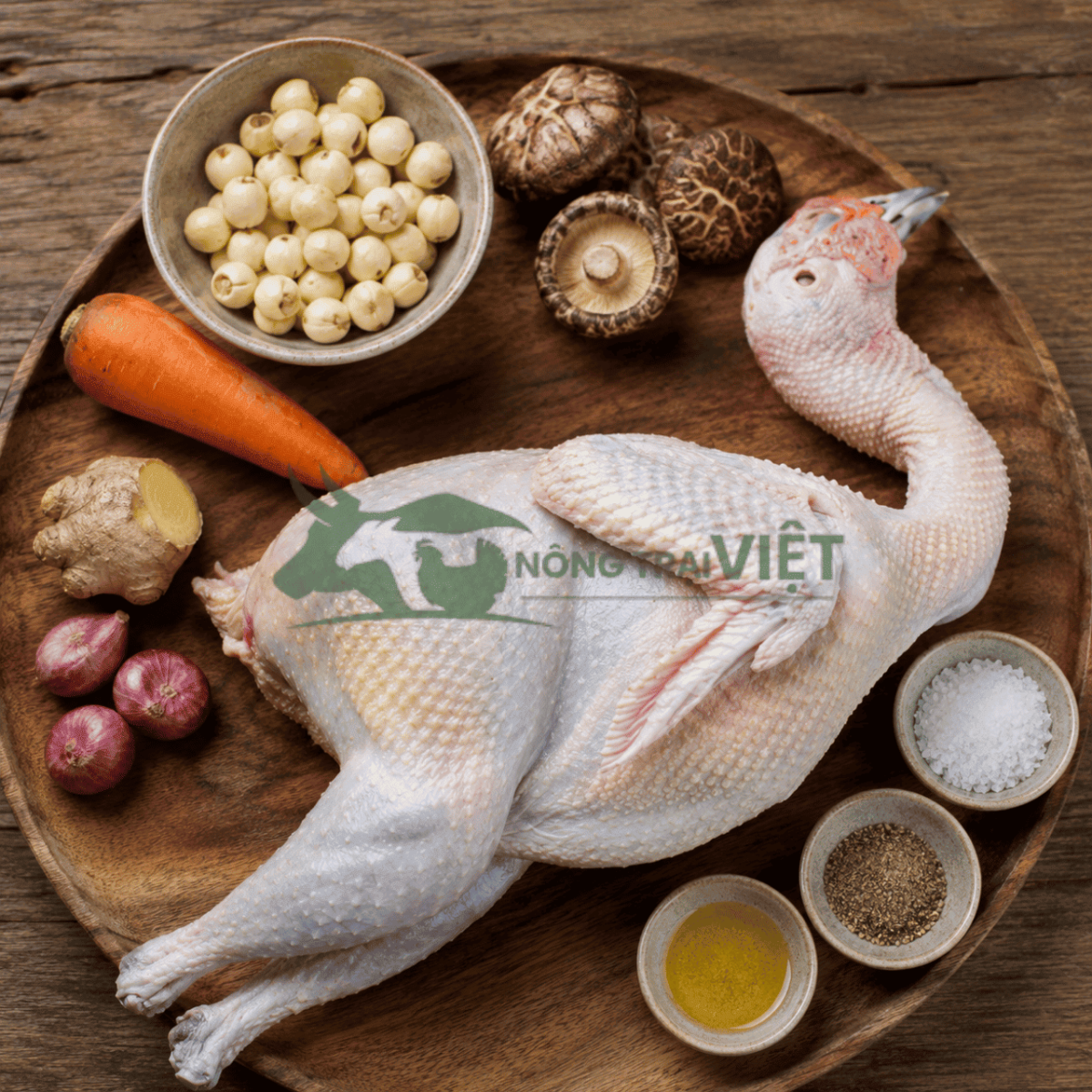 Nguyên liệu nấu chim trĩ hầm hạt sen